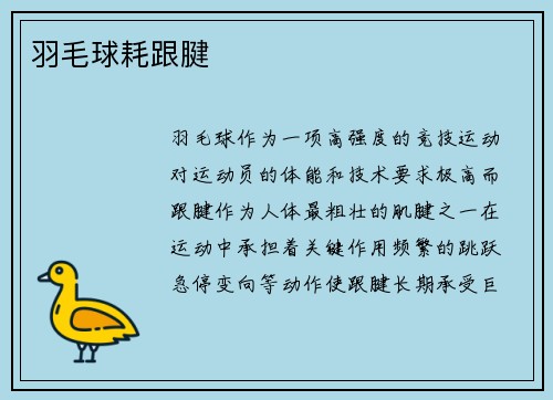 羽毛球耗跟腱